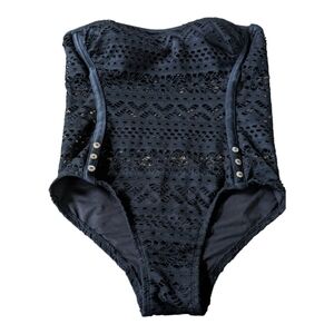 Lookbook Store Black Peek a Boo Mesh Strapless Bathing Size 4